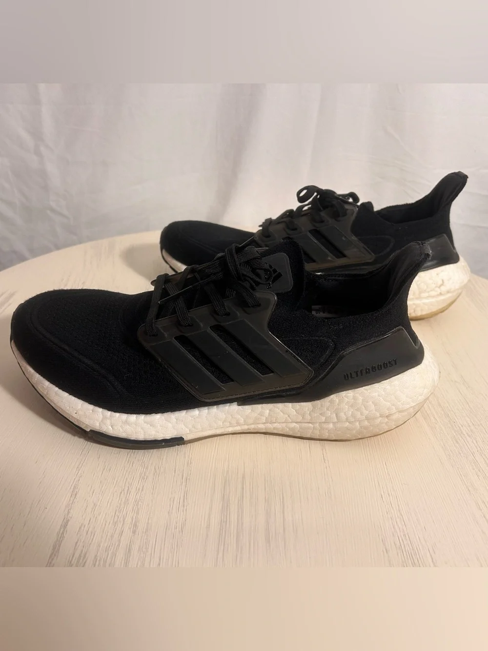 adidas Ultraboost 22 Knit Men's Black and White Running Sneakers